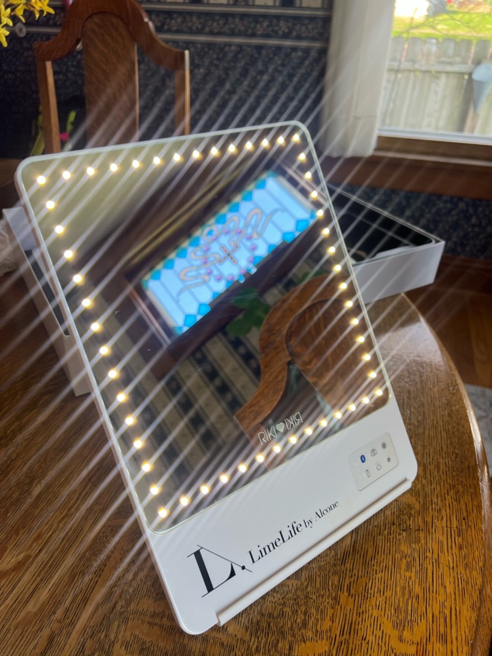 Riki Skinny LED Lighted Vanity Mirror with Magnifier - Picture 4 of 14